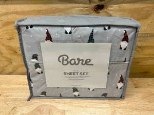 lot 93 image: BARE Twin XL Sheet Set- Gnomes