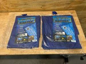 lot 25 image: Lot of 2 All Purpose Tarps- 6ft x 8ft