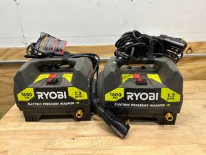 lot 78 image: RYOBI Lot of 2-  1600 PSI Electric Pressure Washers