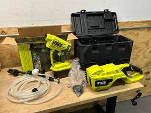 lot 79 image: RYOBI 18V Power Cleaner and 40V Chainsaw