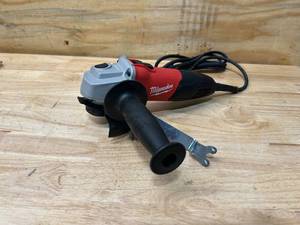 lot 44 image: MILWAUKEE 7 Amp Corded 4-12 in. Small Angle Grinder with Sliding Lock-On Switch
