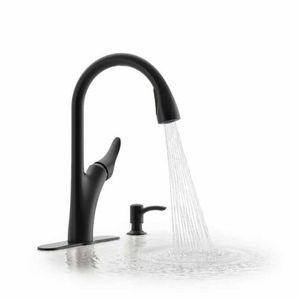 lot 12 image: Kohler TRANSITIONAL Kitchen TOUCHLESS FAUCET Single Handle Pull Down MATTE BLACK