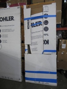 lot 19 image: Kohler Tellin Shower Door  - Clear, Transparent, Anodized Brushed Nickel