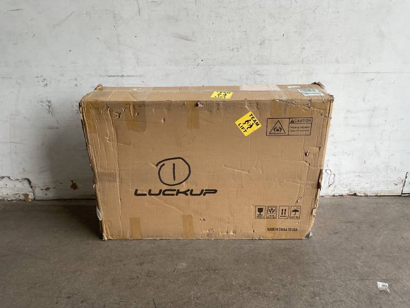 lot 214 image: LUCKUP 38 Inch Black Heavy Duty Wheeled Dog Kennel