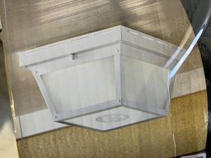 lot 105 image: Hampton Bay 360° Square 4-Light White Motion Sensing Outdoor Flush Mount