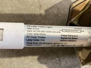 lot 132 image: LOT OF 4 T8 LED 8 ft Double-End Powered Tube Light