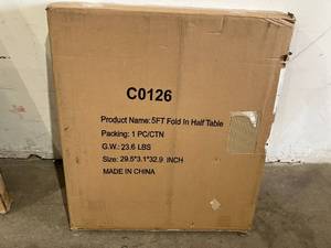 lot 139 image: 5 ft Fold in Half Table