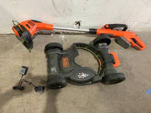 lot 148 image: BLACKDECKER 3-in-1 Cordless Lawn Mower, String Trimmer and Edger