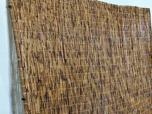 lot 158 image: Radiance Cocoa Bamboo Outdoor Roller Shades for Porch or Patio