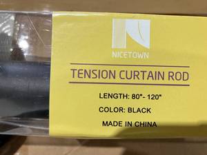lot 159 image: NICETOWN Black Room Divider Inside Mount Extendable Tension Curtain Rod