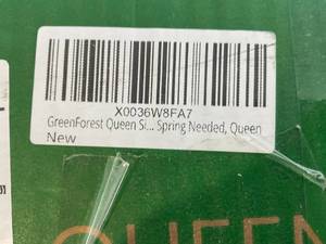 lot 203 image: GreenForest Locust Black Metal Heavy Duty Queen Size Bed Frame