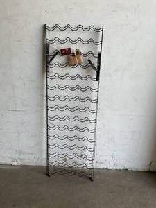 lot 213 image: Sorbus Home Freestanding Black Metal 75-Bottle Wine Rack