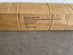 lot 216 image: Radiance Cocoa Bamboo 72 x 72 inch Outdoor Roller Shade for Porch or Patio