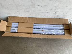 lot 227 image: FaithSail Pair of 4 ft. Ultra Slim 50W LED Black Wraparound Light Fixture Ceiling Mount Fluorescent Fixtures