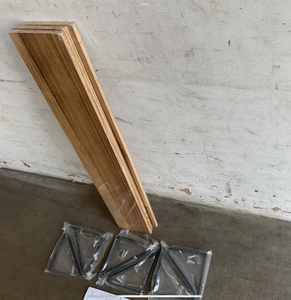 lot 243 image: Wallniture Set of 3 Bora Paulownia Wood 36 Inch Large Floating Wall Shelves
