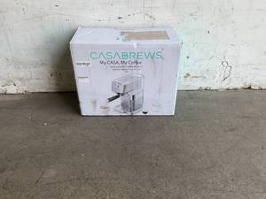 lot 248 image: CASABREWS 20 Bar Compact Silver Espresso Maker With Milk Frother Steam Wand Professional Cappuccino Machine