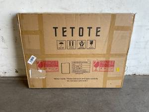 lot 258 image: TETOTE 40 x 30 inch Brushed Brass Gold Metal Bathroom Wall Mirror