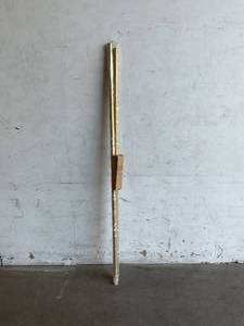 lot 265 image: OLV 2-Pack 28-48 inch Gold Curtain Rods with End Cap Design Finials