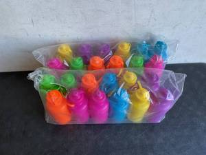 lot 290 image: LOT OF 24 Assorted Neon Plastic Water Bottles