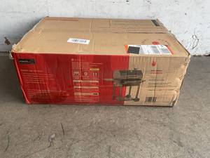 lot 12 image: Nexgrill Cart-Style Charcoal Grill in Black with Side Shelf and Foldable Front Shelf