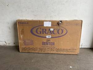 lot 21 image: Graco Benton 5-in-1 Convertible Crib (Pebble Gray)  GREENGUARD Gold Certified, Converts from Baby Crib to Toddler Bed, Daybed and Full-Size Bed
