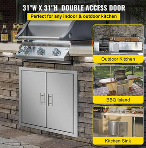 lot 42 image: VEVOR 31W x 31H inch Access Door 304 Stainless Steel BBQ Islands with Paper Towel Holder