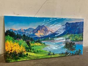 lot 90 image: Ardemy Nature Blue Ridge Mountain Landscape Canvas Wall Art