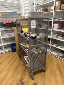 lot 21 image: 4 Tier Rolling Cart Grey