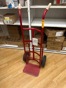 lot 22 image: 2 Wheel Hand Cart Red