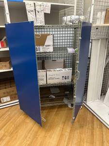 lot 24 image: 4 Tier Rolling Cart with Door Mesh Cage