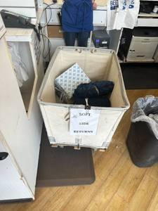 lot 25 image: Small Fabric Rolling Bin Dandux 30x20x20