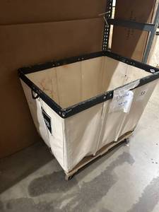 lot 33 image: Large Fabric Rolling Bin Royal Basket 39x27x29