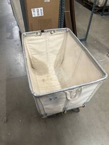 lot 37 image: Small Fabric Rolling Bin Dandux 20x30x21