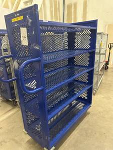 lot 39 image: 5 Tier Rolling Cart Blue 56x68x20