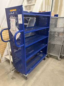 lot 40 image: 5 Tier Rolling Cart Blue 56x68x20