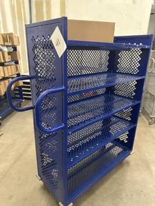 lot 41 image: 5 Tier Rolling Cart Blue 56x68x20