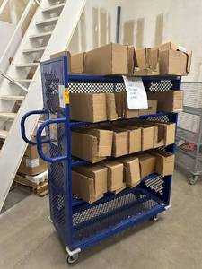 lot 42 image: 5 Tier Rolling Cart Blue 56x68x20