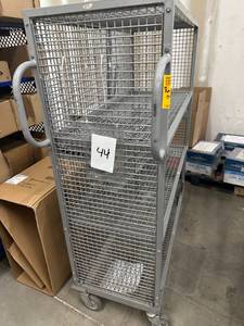lot 44 image: 4 Tier Rolling Cart Grey 53wx62hx20d