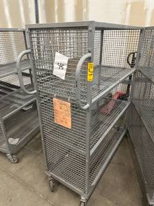 lot 45 image: 4 Tier Rolling Cart Grey 53wx62hx20d