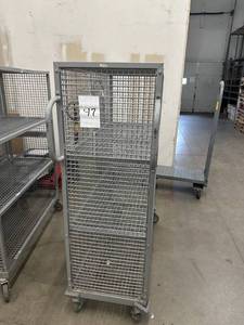 lot 47 image: 4 Tier Rolling Cart Grey 53wx62hx20d