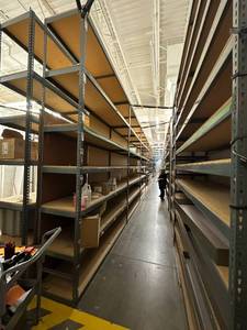 lot 70 image: Light Duty Racking 5 8Ft Sections (33 Shelves) 3 4Ft Sections (23 Shelves)