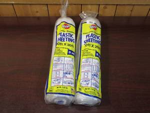 lot 37 image: Lot of TWO Warps 10X20 3ml Plastic SheetingDrop Cloth, Window Covering