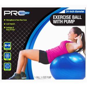 lot 10 image: Two Pro Strength Exercise Gym Balls With Pumps