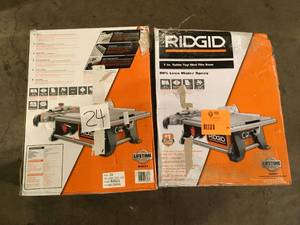 2 Lots of RIDGID 6.5 Amp Corded 7 in. Table Top Wet Tile Saw Customer Returns See Pictures