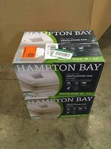 2 Lots of Hampton Bay 80 CFM Ceiling Mount Roomside Installation Bathroom Exhaust Fan, ENERGY STAR  Customer Returns See Pictures