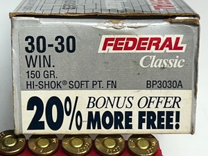lot 19 image: (30) Rounds Of Federal Classic .30-30 150grain Hi-Shok SP-FN