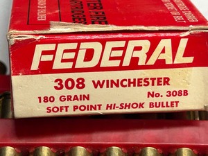 lot 39 image: (20) Rounds Of Federal .308 170grain Soft Point Hi-Shok