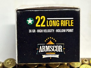 lot 91 image: (50) Rounds Of Armscor .22LR 36grain Hollow Point