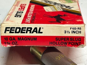 lot 124 image: (5) Federal 10gauge Magnum 3.5 Super Hollow Point Slugs -- 1.75 oz