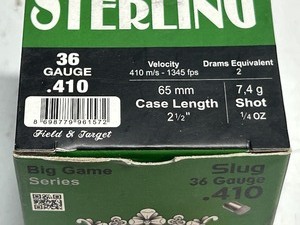 lot 144 image: (25) Rounds Of Sterling Big Game Series .410gauge 2.5 14oz Slugs